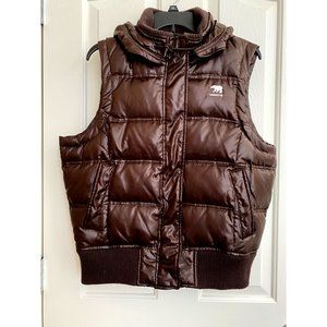 Predator Brown, Down Vest w/Removable Hood, S. XL